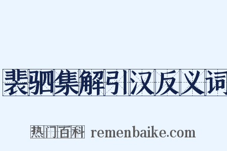 裴驷集解引汉反义词是什么意思的图片